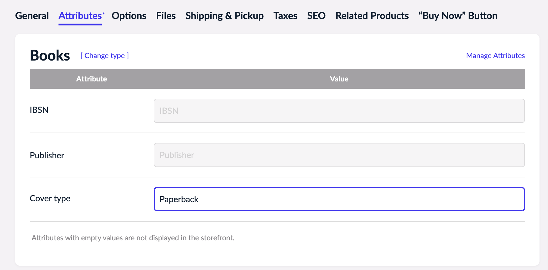 Adding attribute value for a product