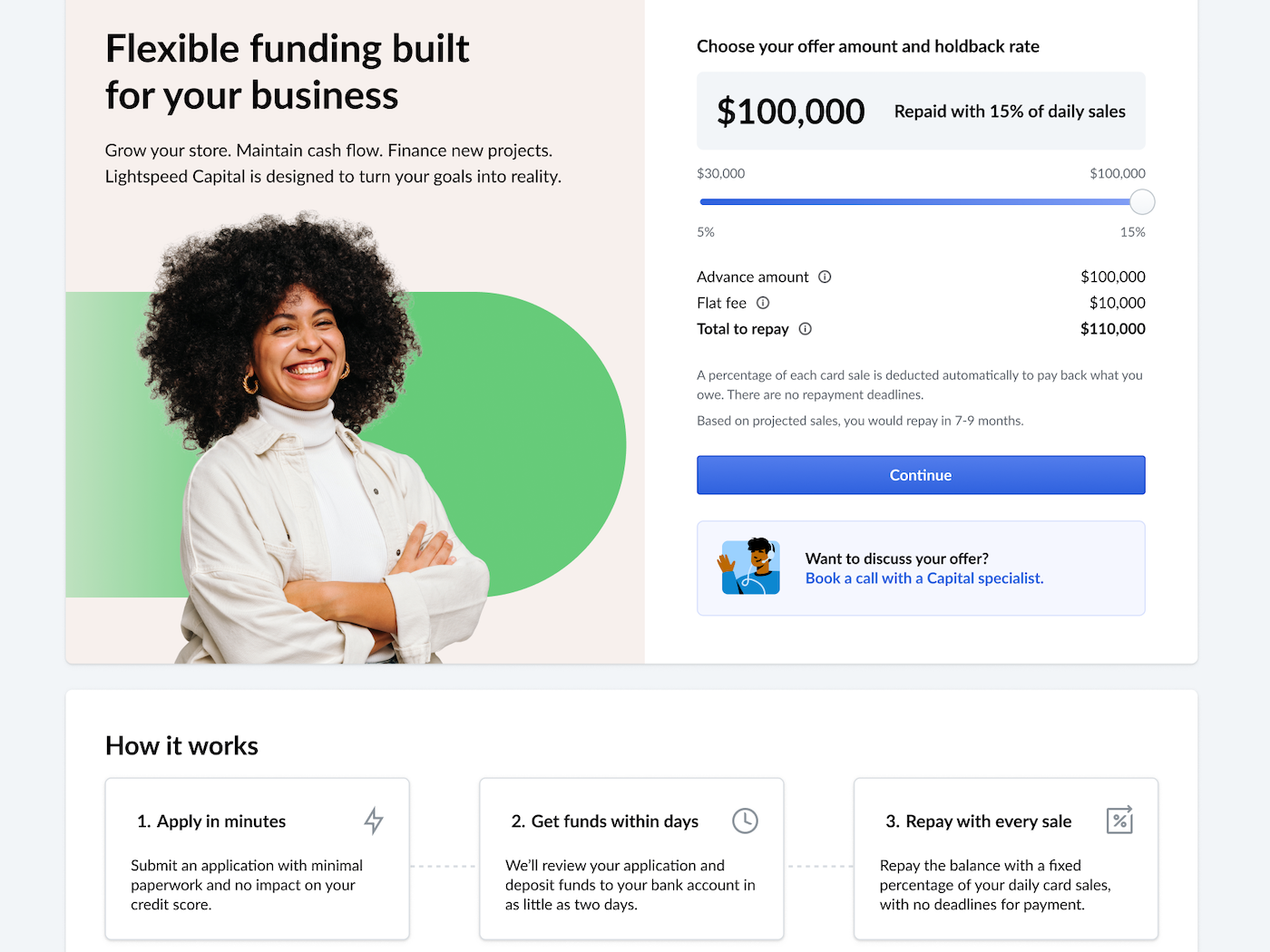 A new Lightspeed Capital offer with no other open advances