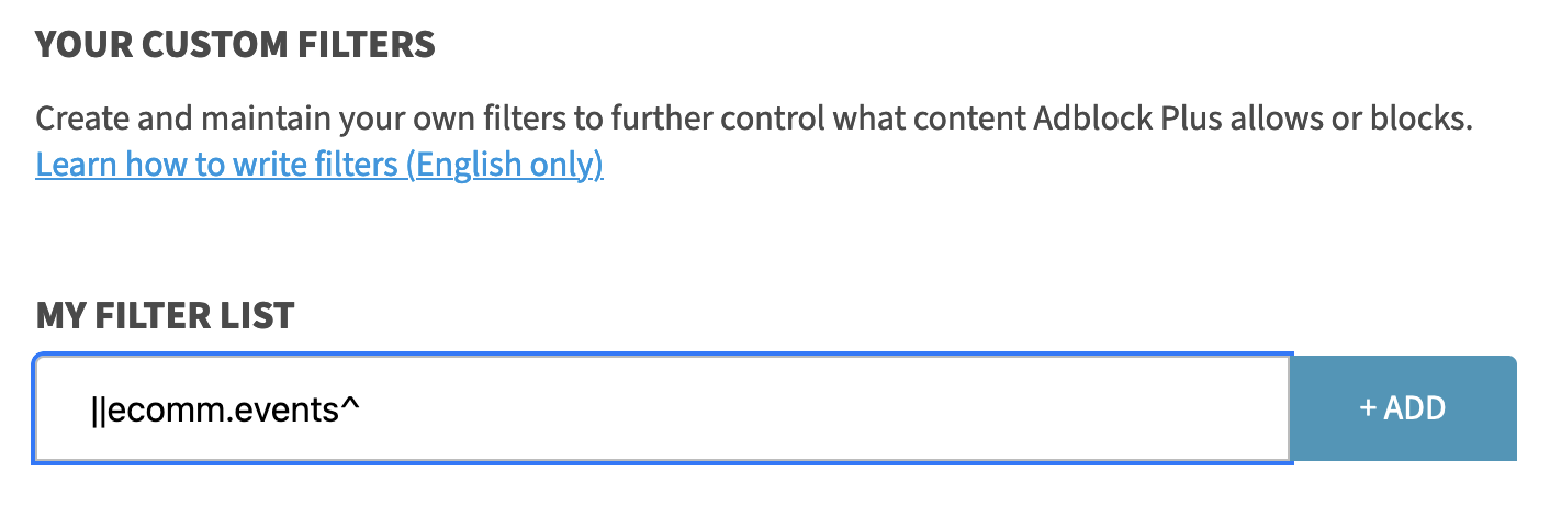 Excluding your IP address from eCom statistics