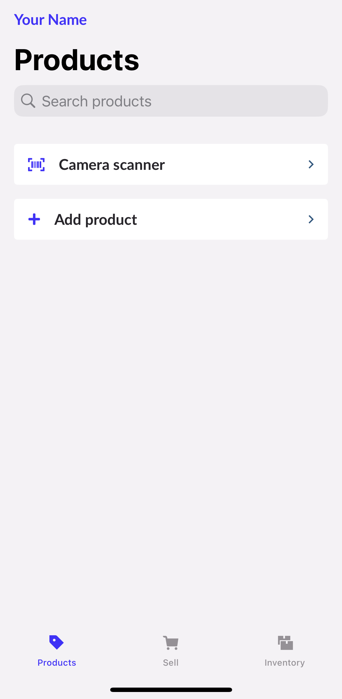 Page Produits de l’appli Numériseur.
