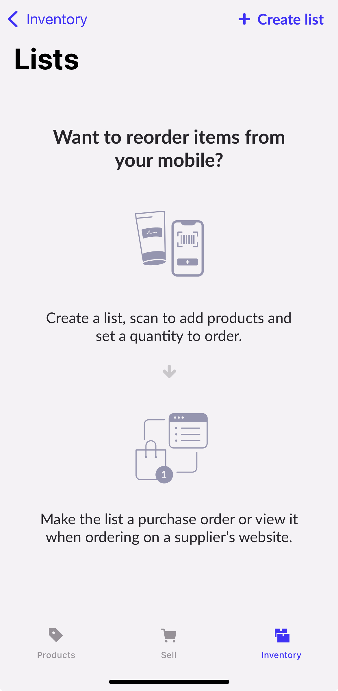 Page Listes; l’option + Créer une liste est visible.