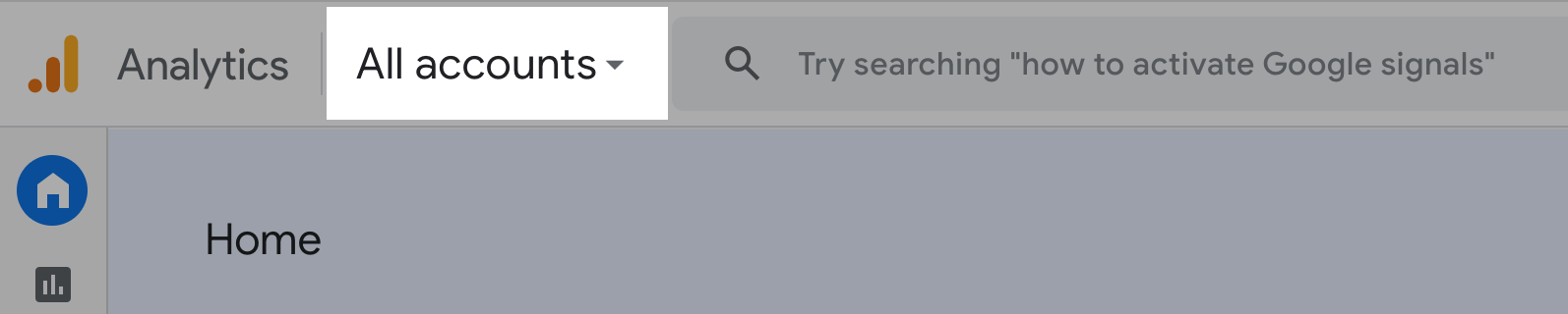 All Accounts in Google Analytics account