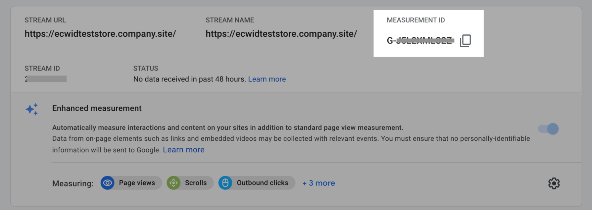 Copying Measurement ID