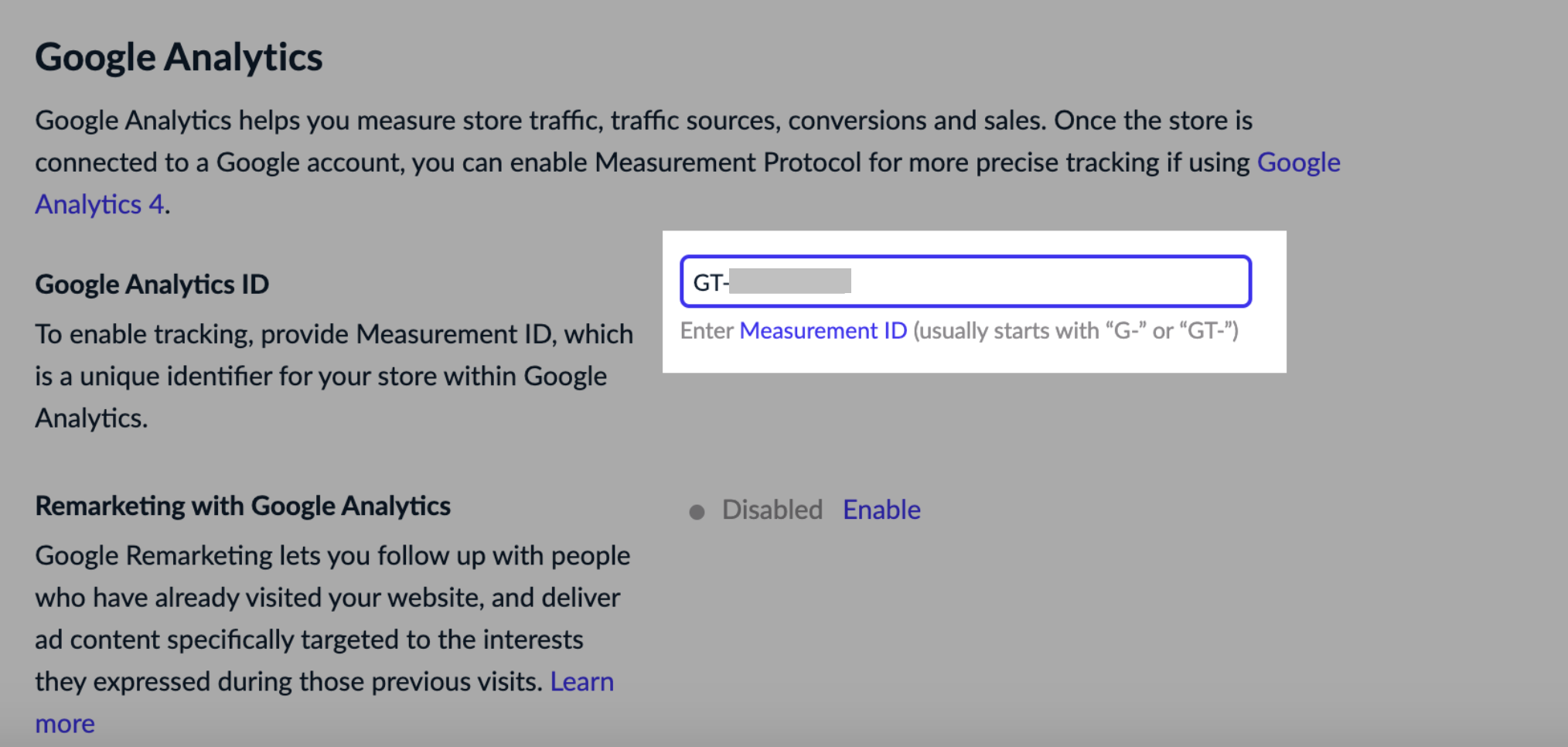 Pasting Google Analytics ID in Retail POS