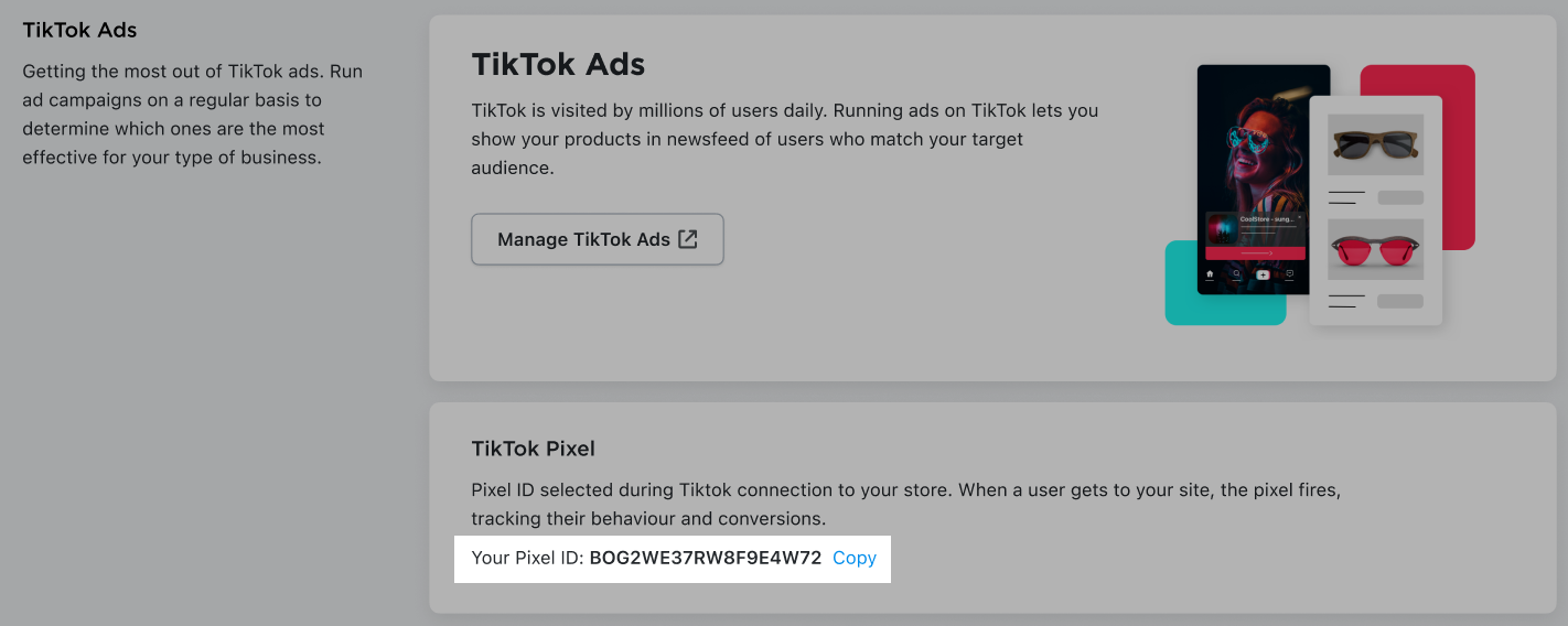 TikTok Pixel in eCom admin