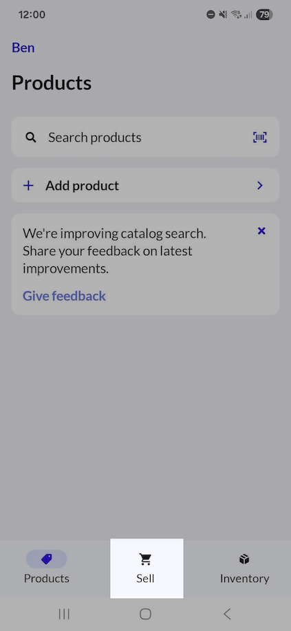 L’onglet Vendre est mis en évidence.