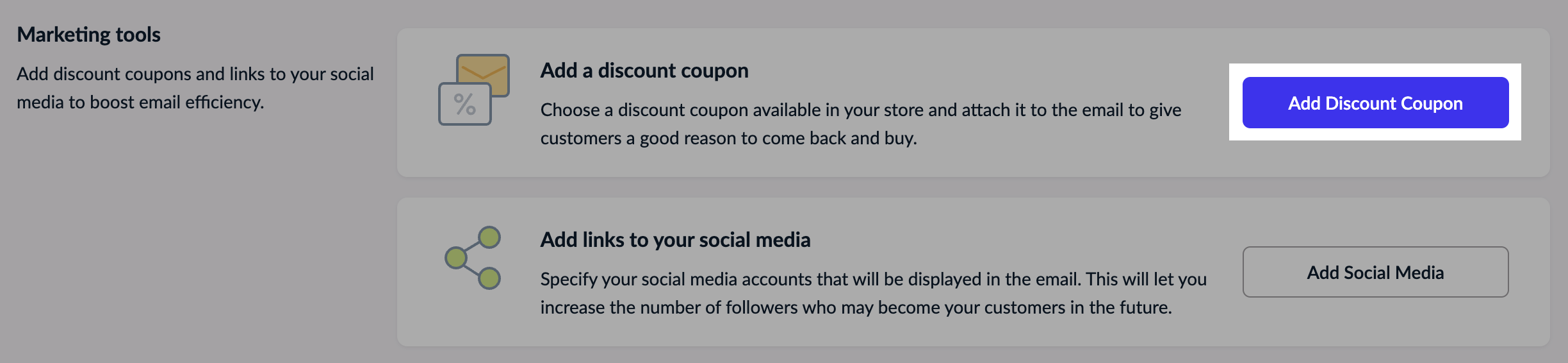 Add discount coupon button
