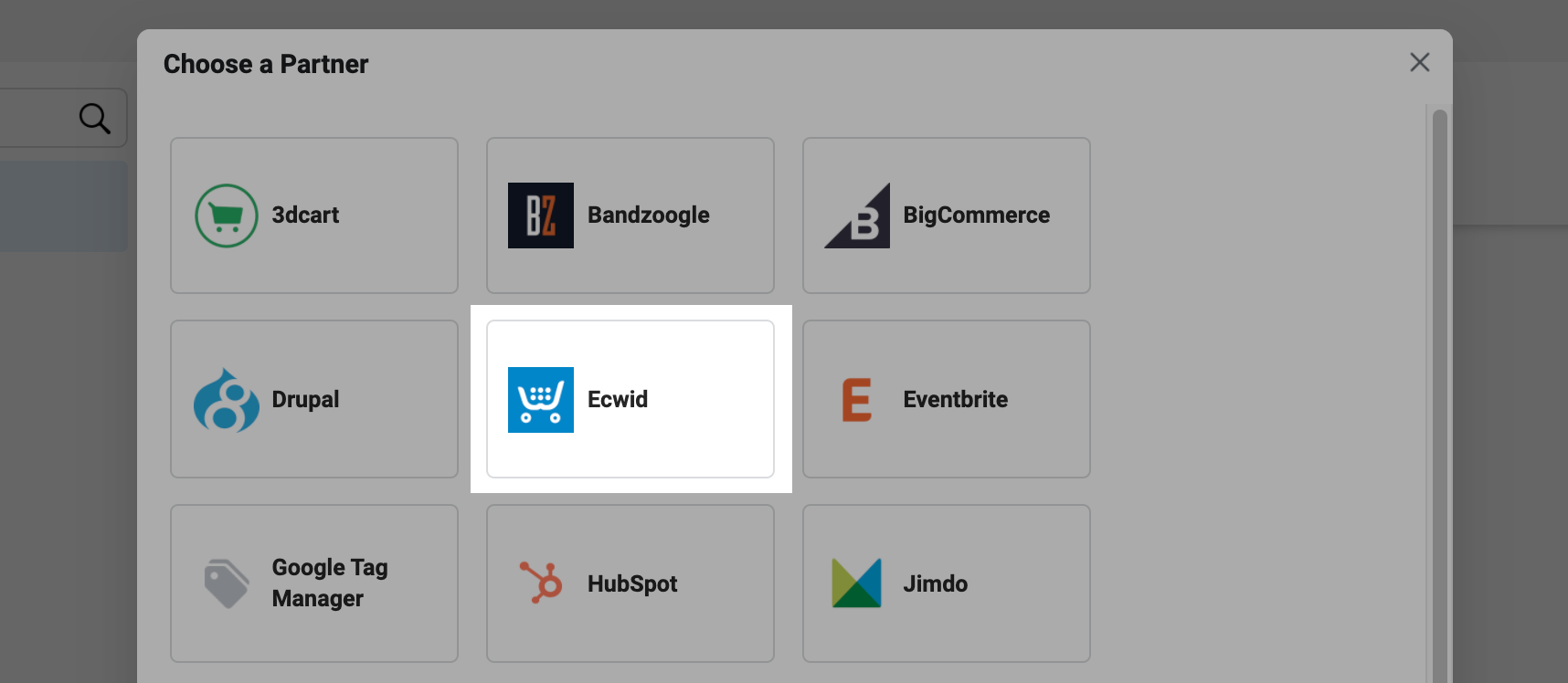 Ecwid in the partner list