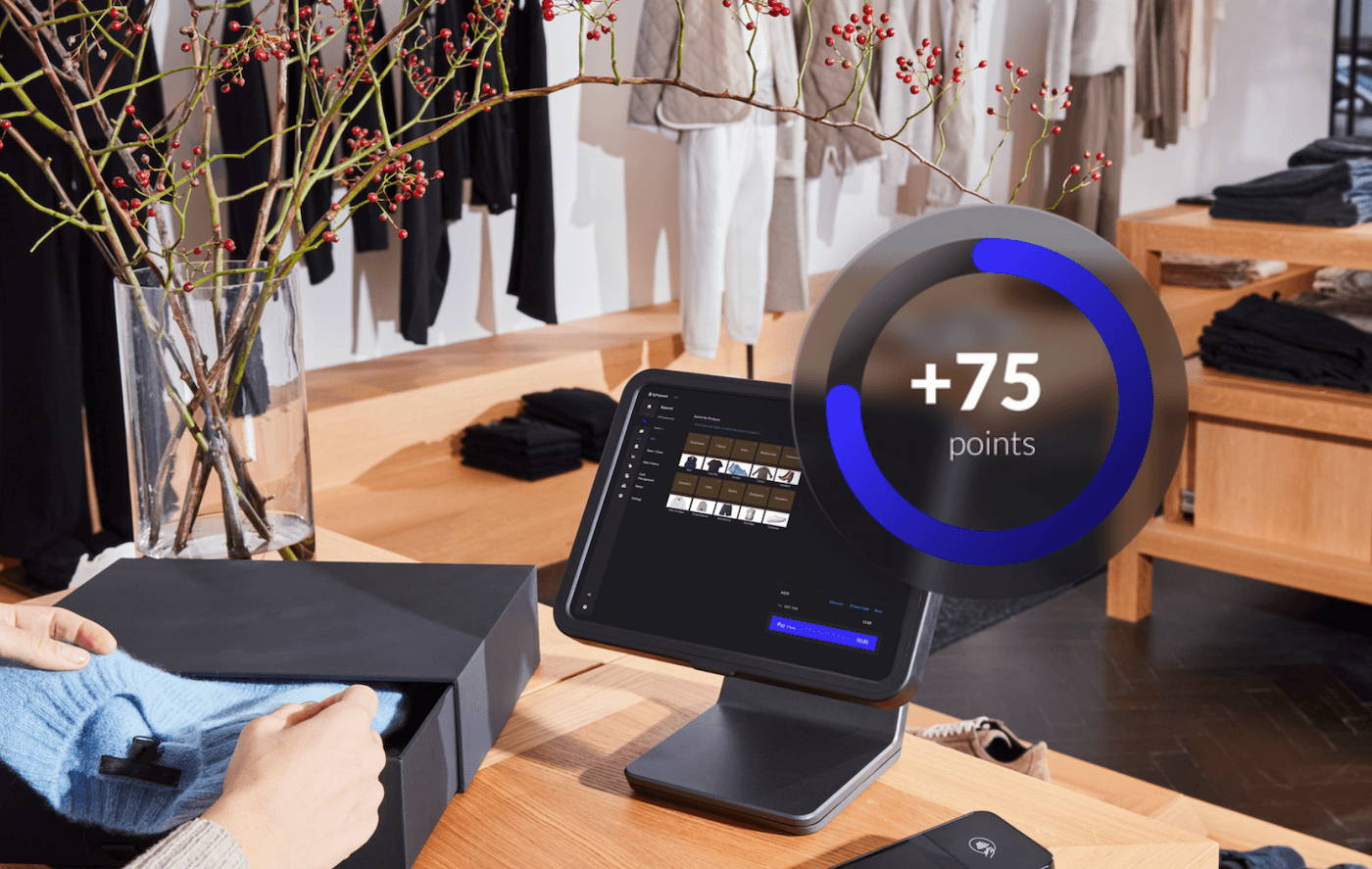 POS showing Loyalty points added.