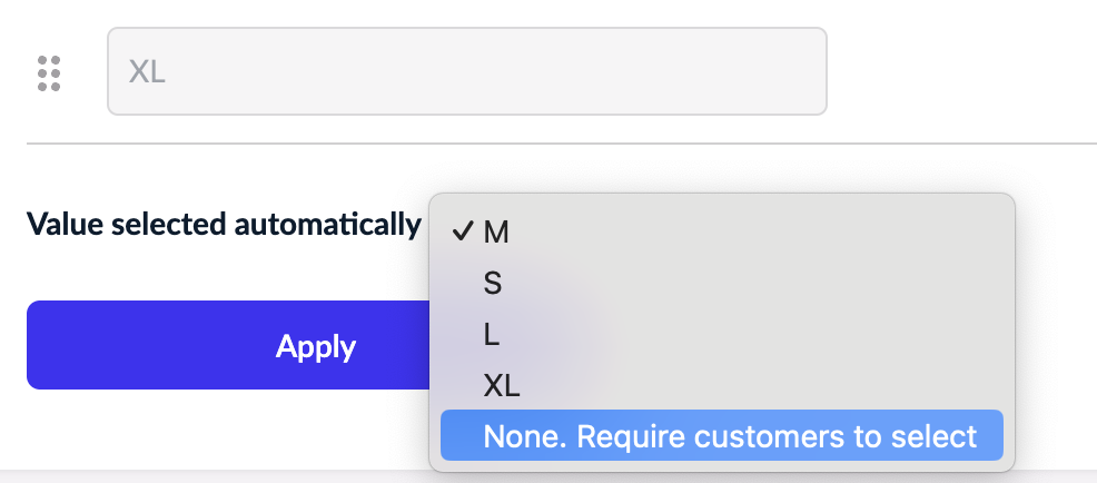 Making attribute value selection required