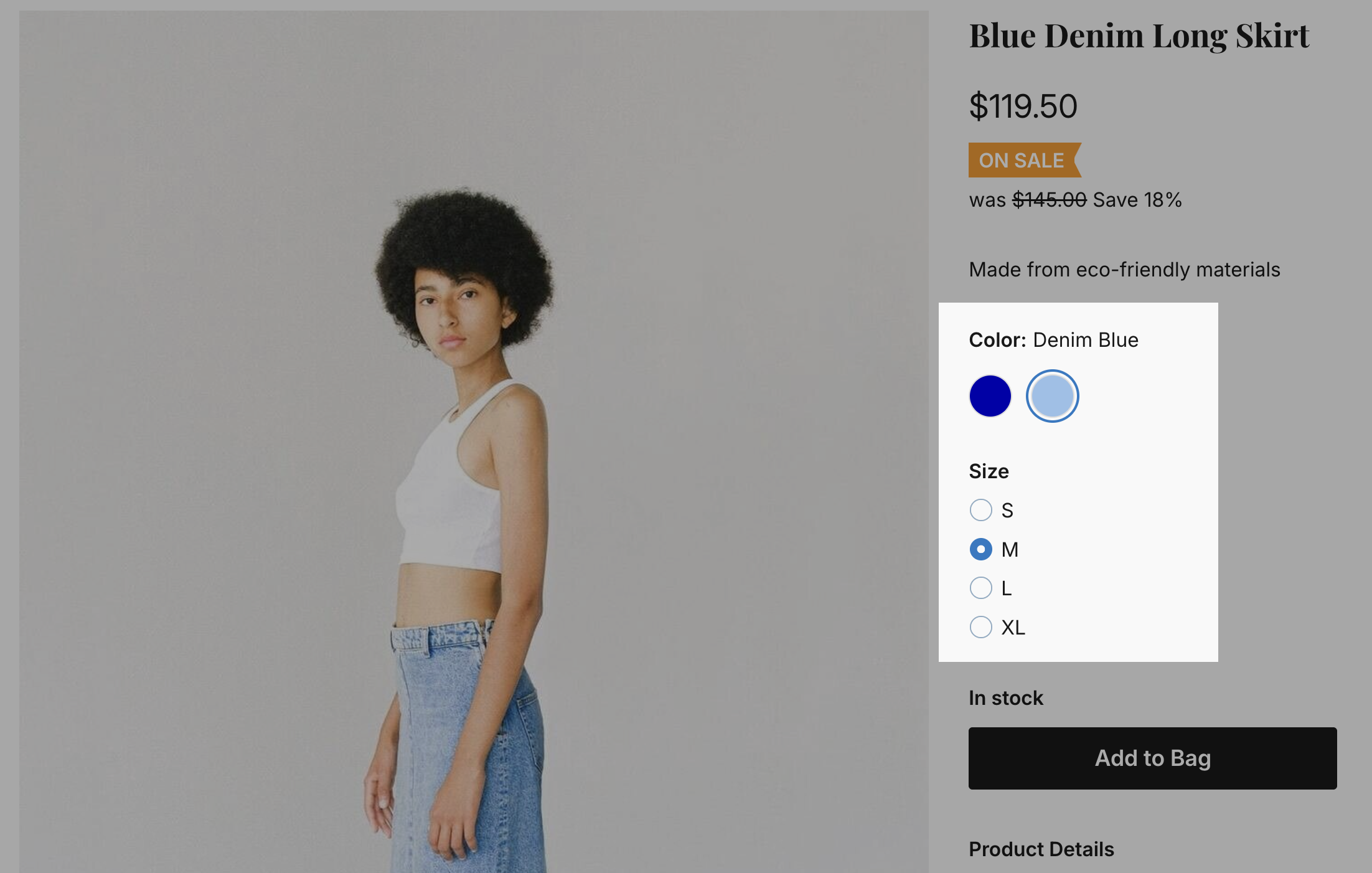 Highlighted and preselected values