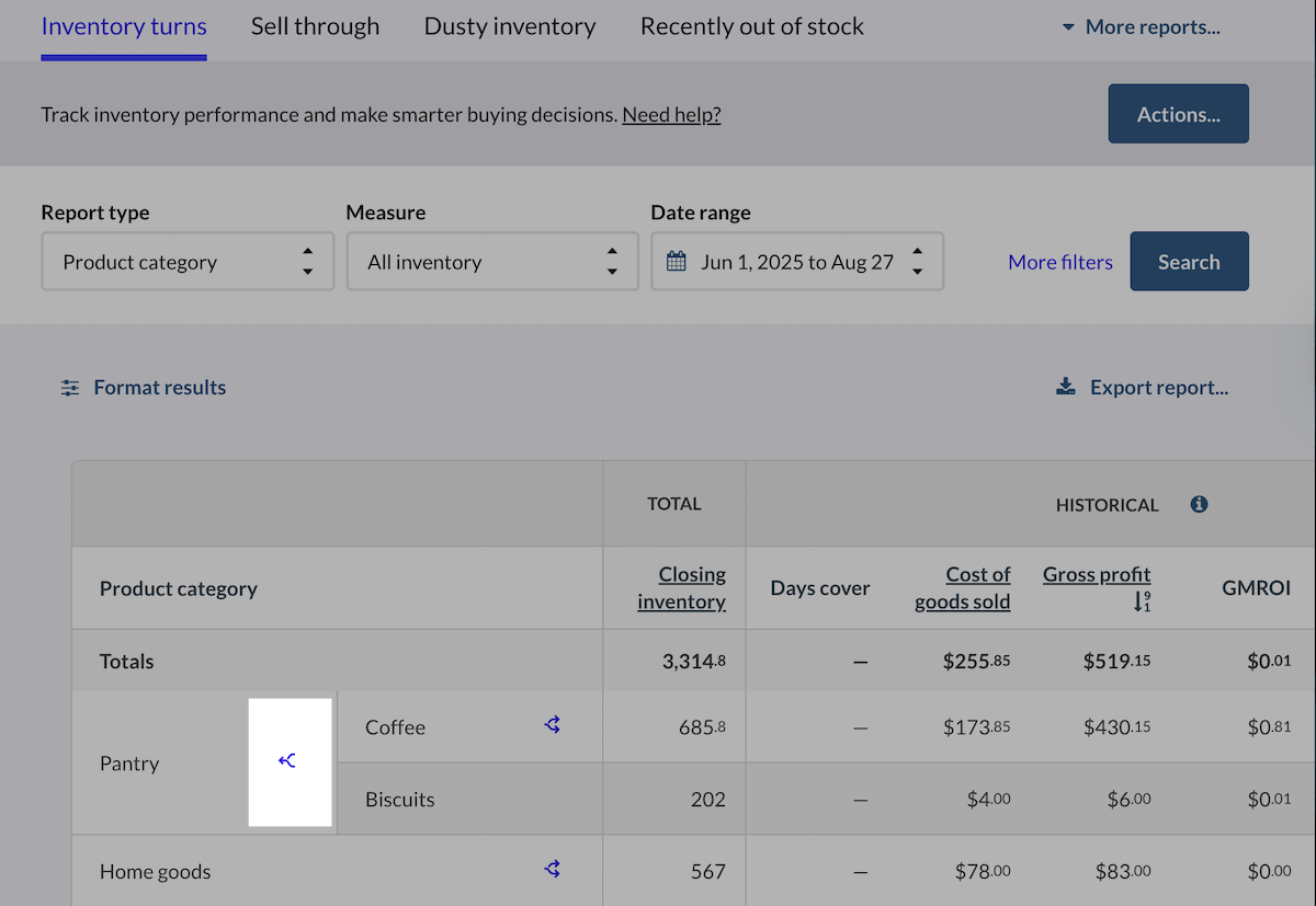 Expandable cell button.