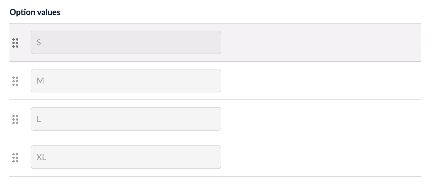 Sorting option values