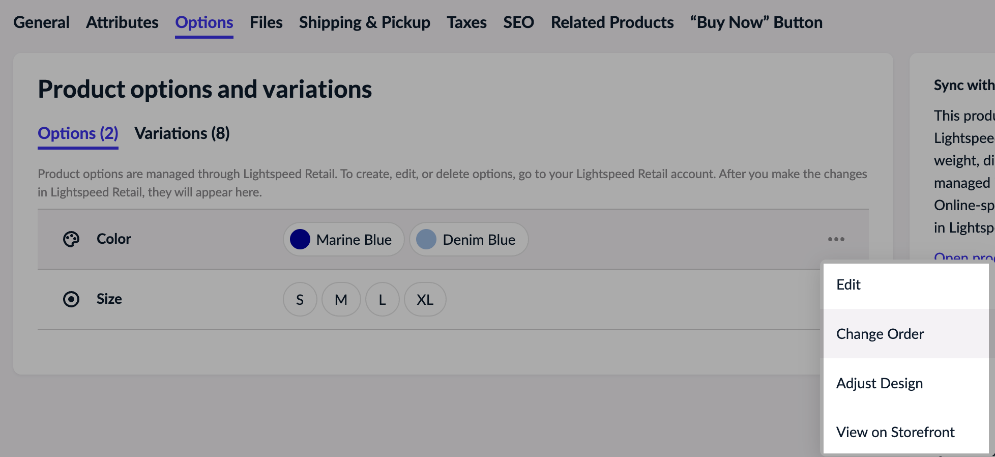 Sorting option types