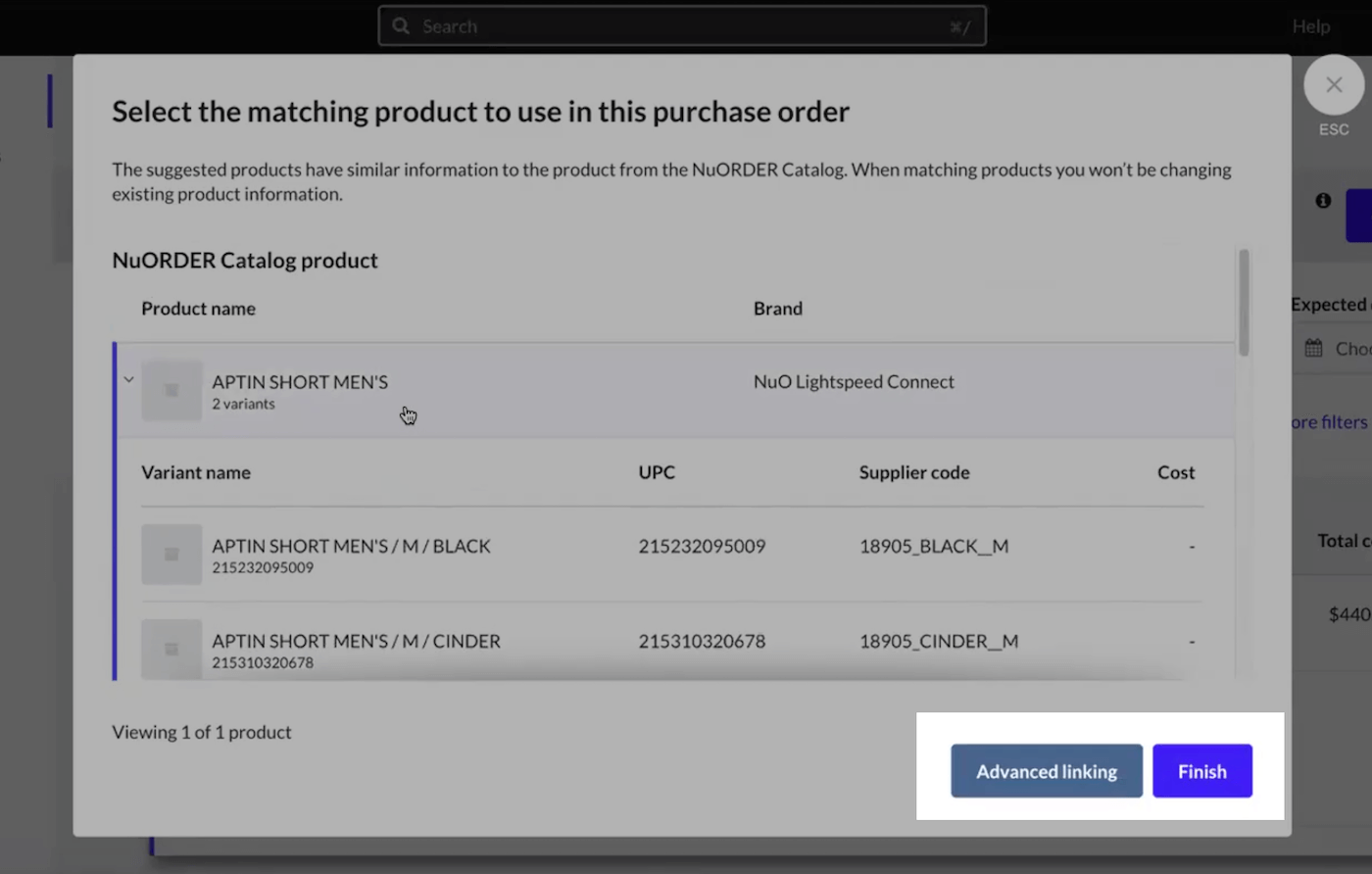 Advanced linking button.