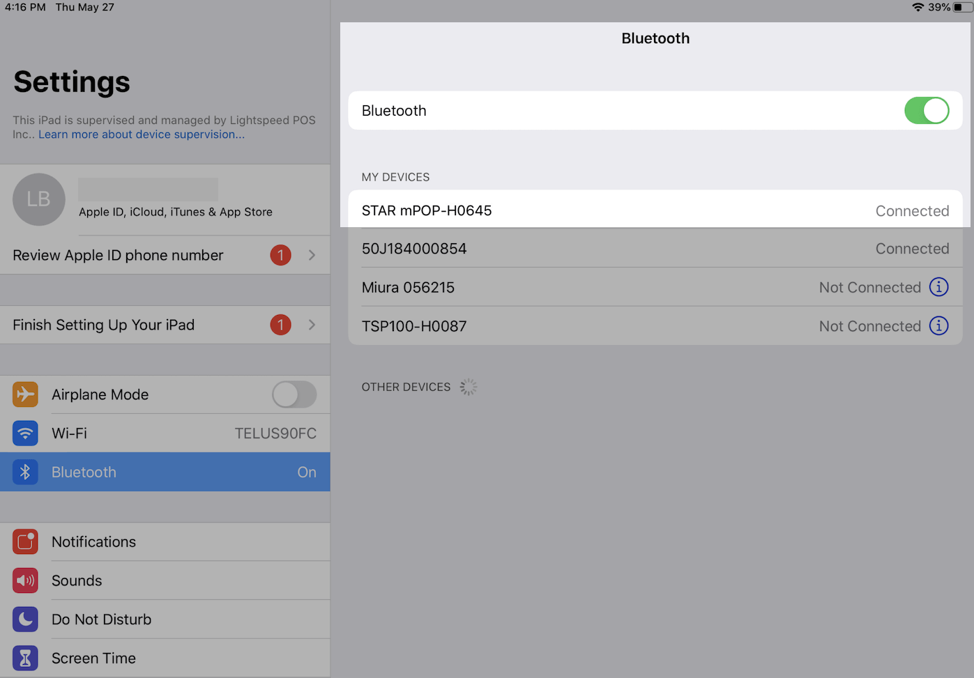 Jumelage de l'imprimante d'étiquettes à l'iPad