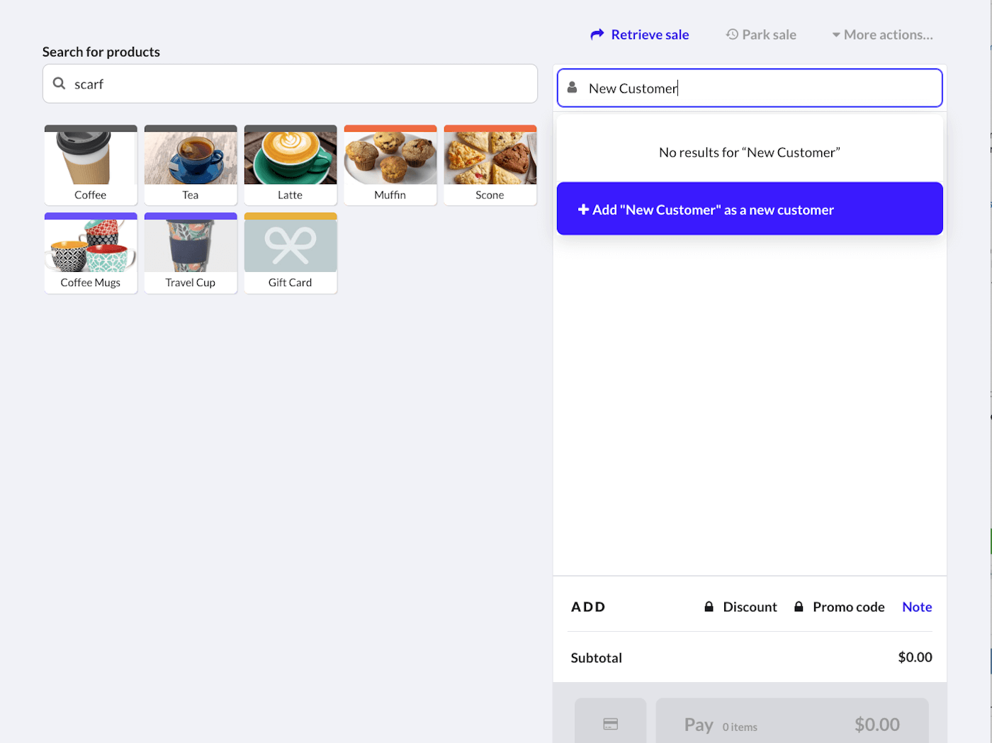 Champ « Ajouter un client » rempli avec l'option « + Ajouter Nom comme nouveau client » affichée.