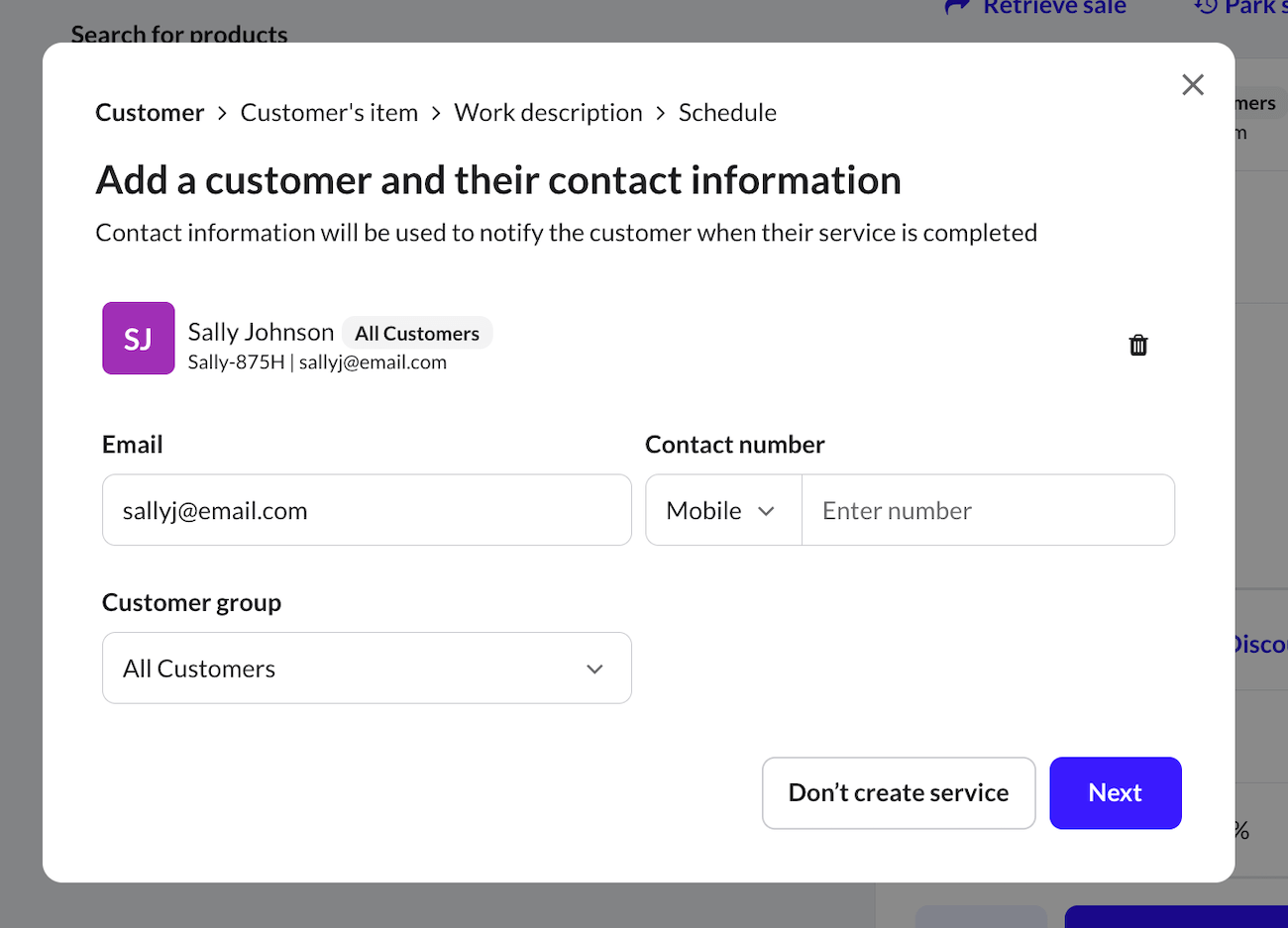 Verify the customer's contact information.