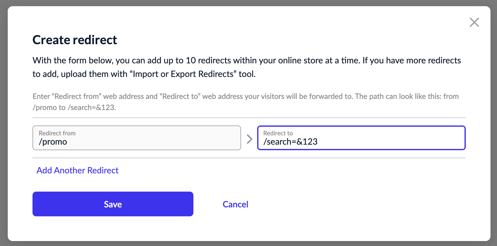Creating redirects