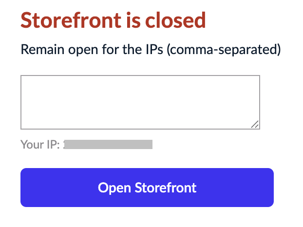 The Remain open for IPs text box