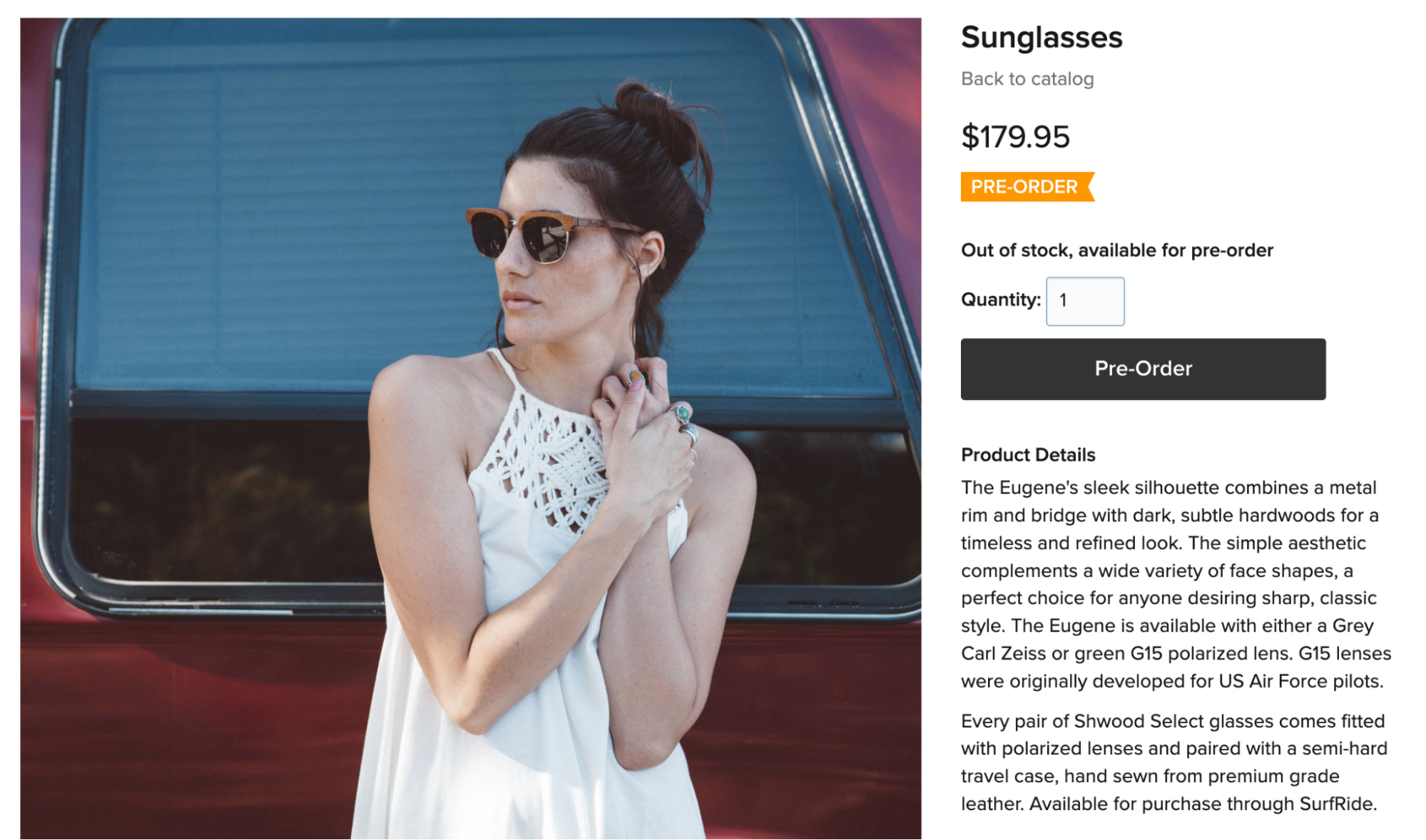 A product available for pre-order in the online storefront