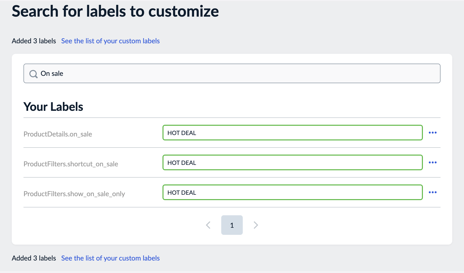 Changing the wording in eCom storefront