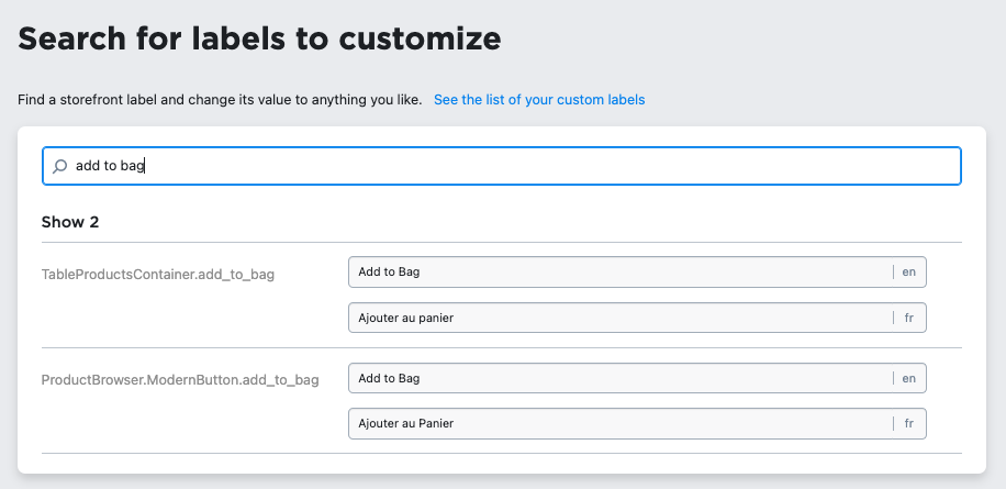 Changing the multilingial wording in your eCom store