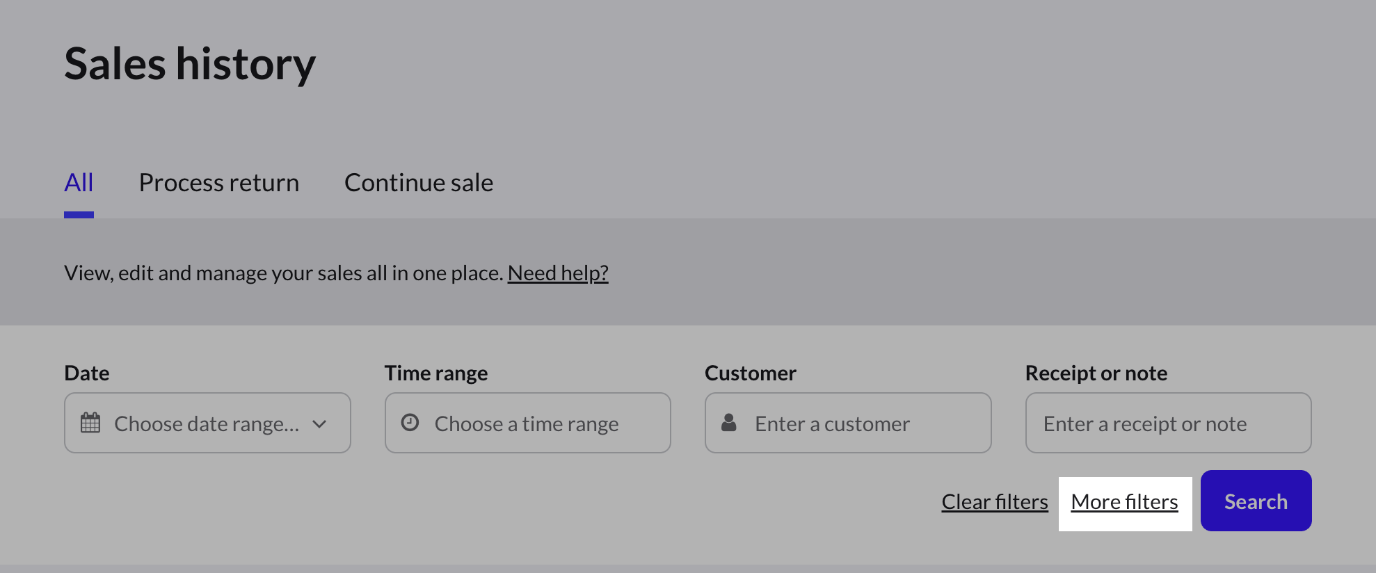 More filters option emphasized.