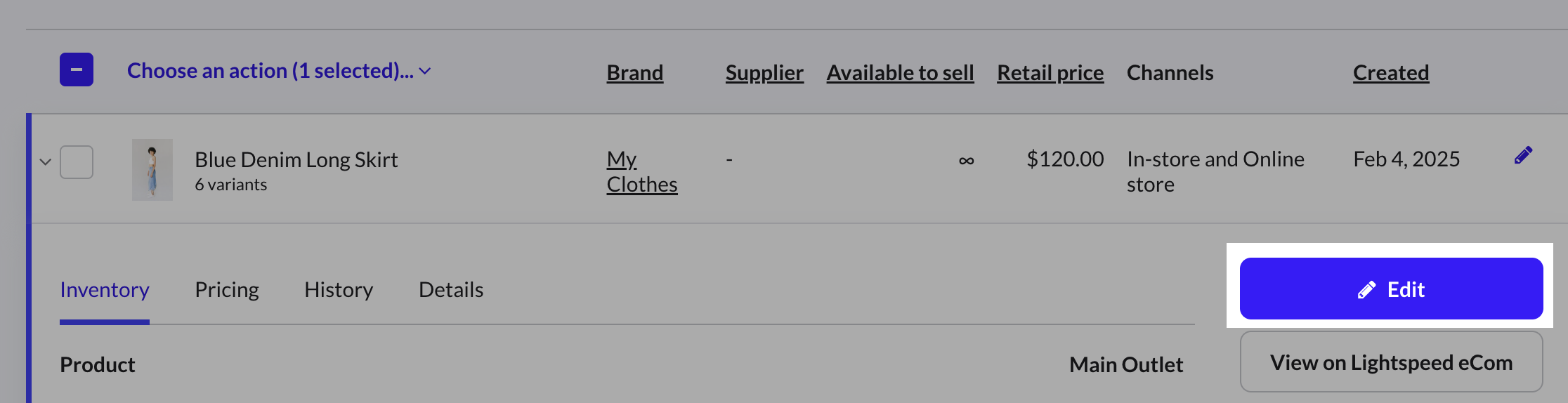 Producten voor eCom bewerken in Retail POS.