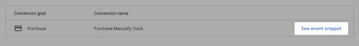 Google Ads event snippet
