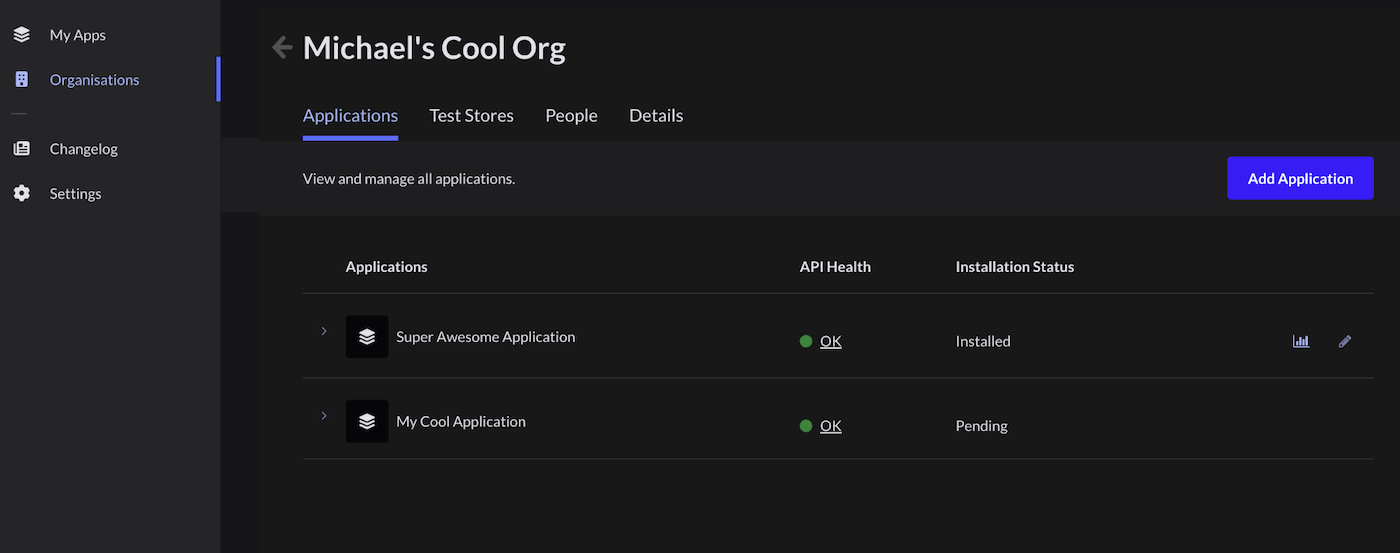 An Organisation page.