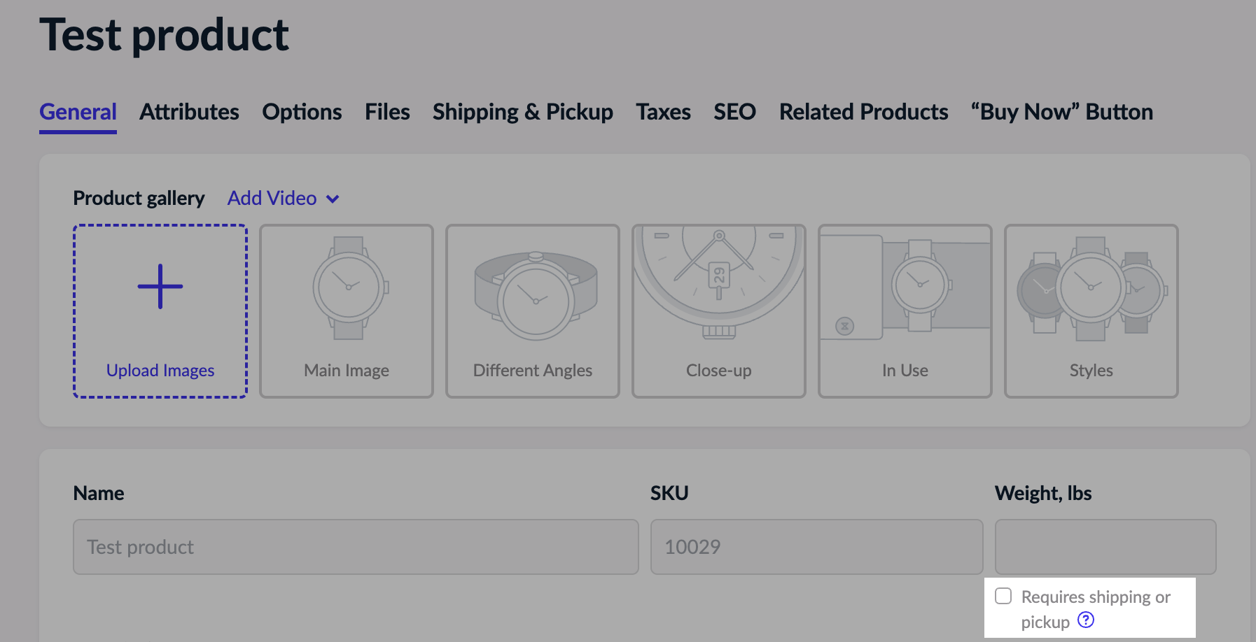 Disabled shipping for a product