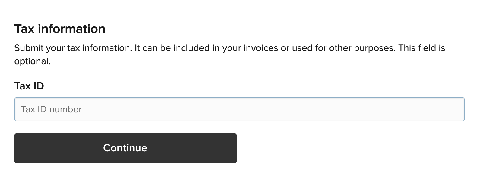 Asking for customers’ tax ID at checkout
