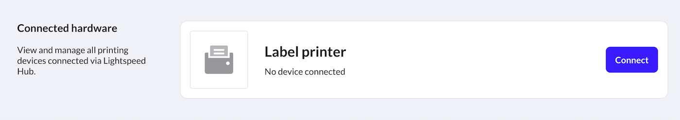 Devices and label printing page setup options.