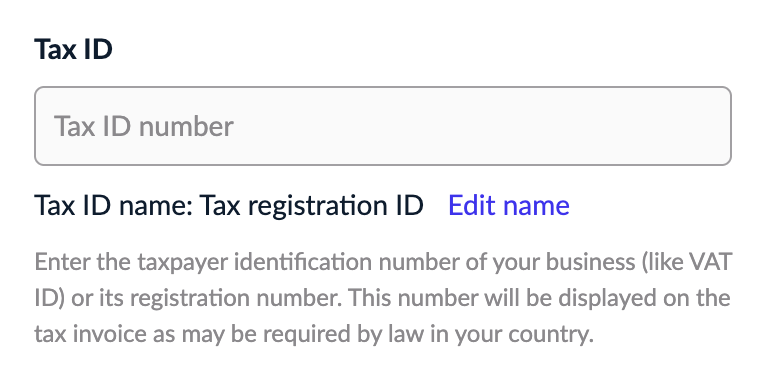 The Tax ID‍ field