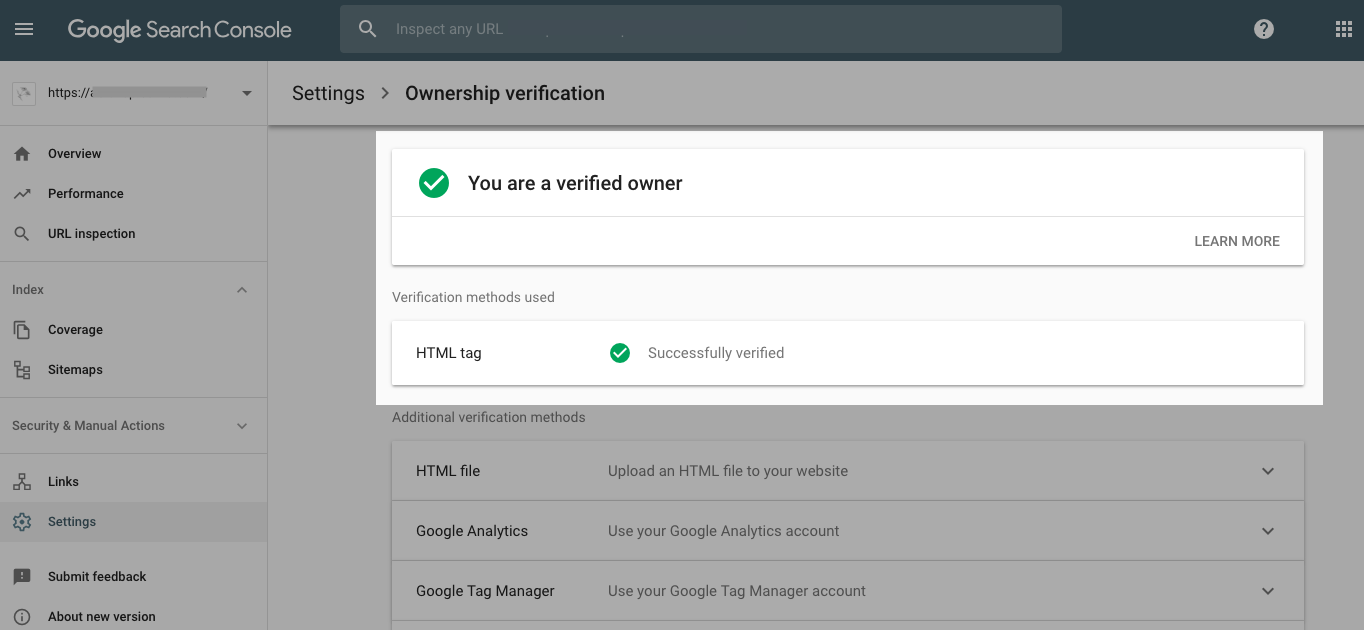 Checking status of ownership verification