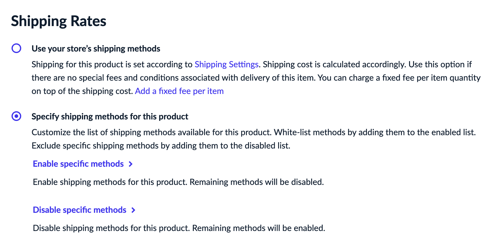 The Shipping Rates block