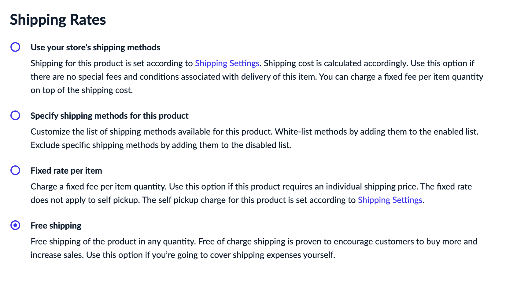 Selecting Free shipping