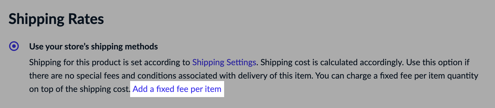 Adding a fixed fee per item