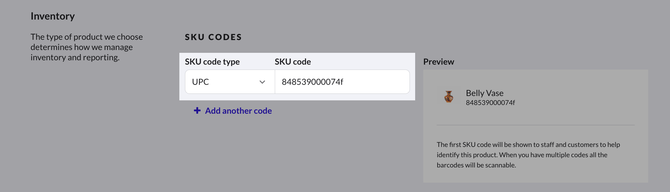 Specifying SKU in Retail POS