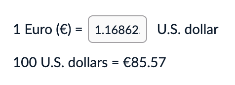 An example of a conversion rate