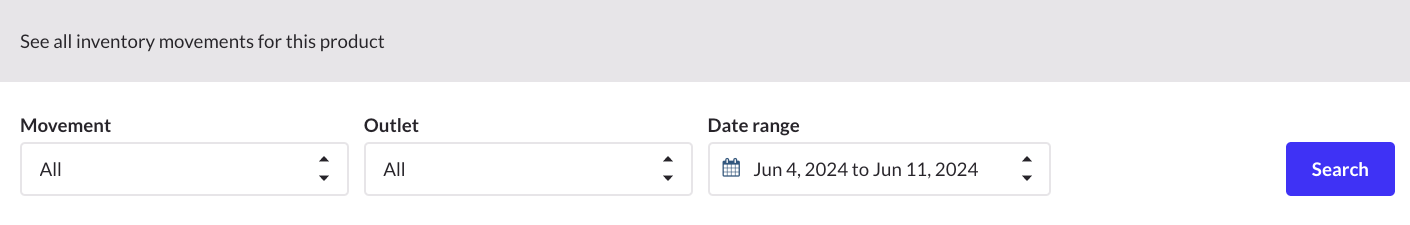 Inventory movements search-filters.