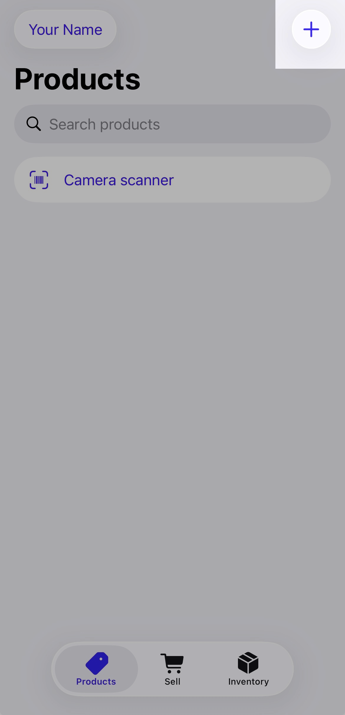 Products tab on iOS.