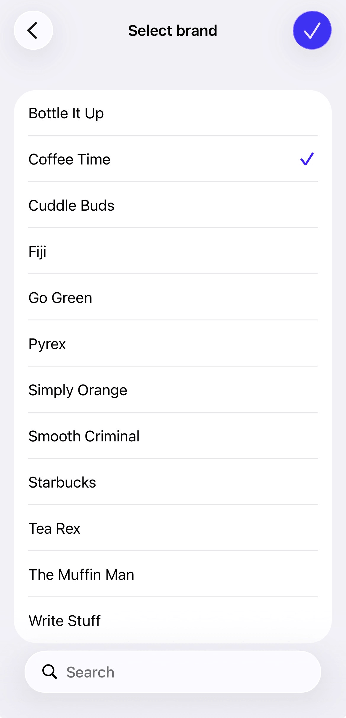 List of brands.