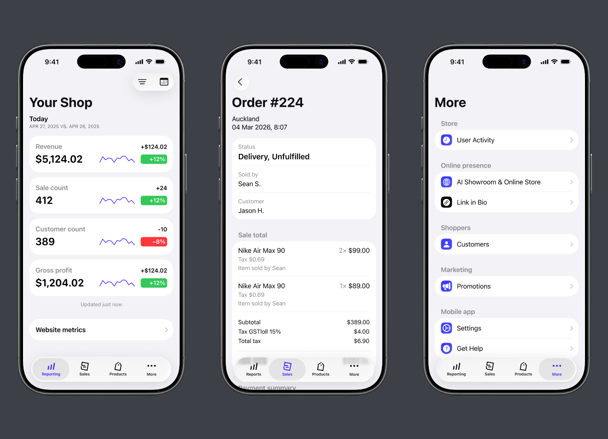 Een voorbeeld van de Lightspeed eCom-app.