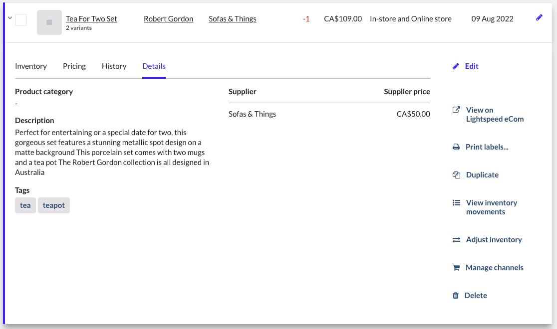 Product details