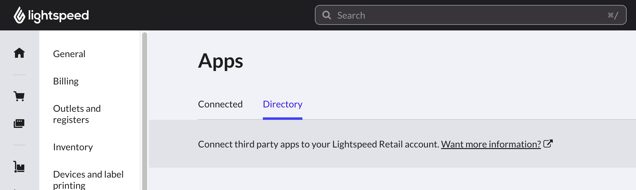 The Directory tab on the Apps page