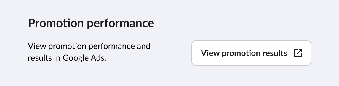 The View promotion results button