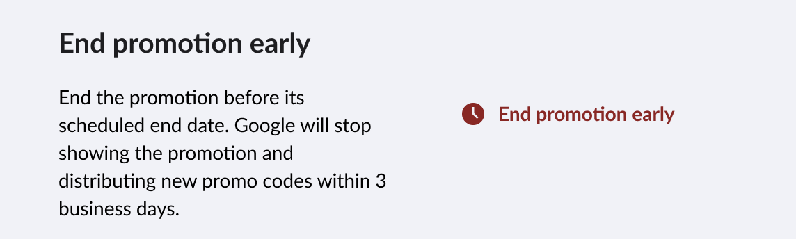 The End promotion early block