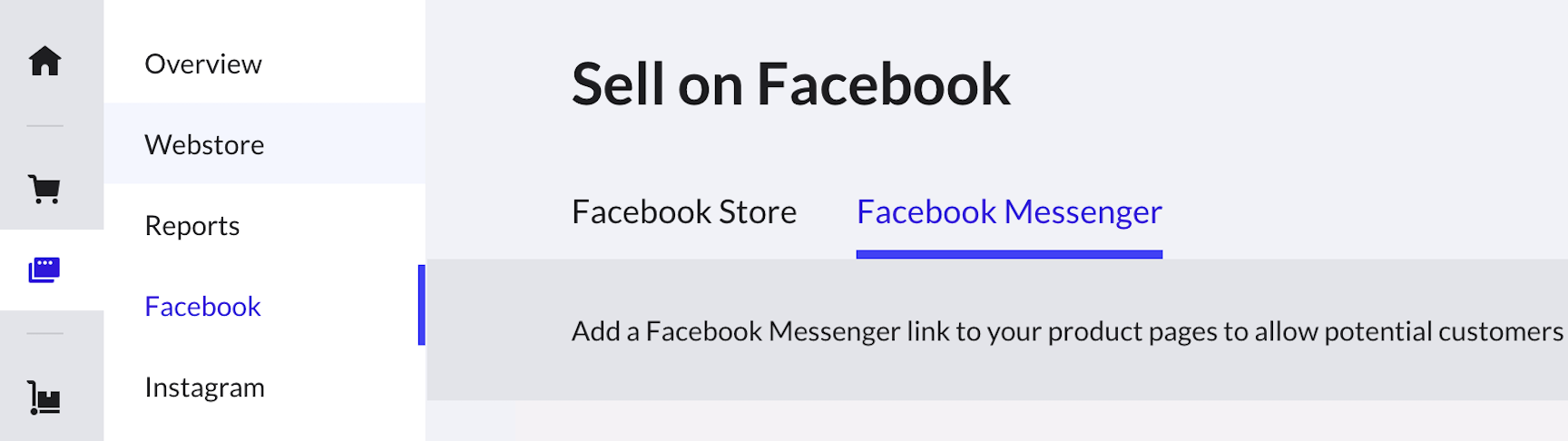 The Facebook Messenger tab